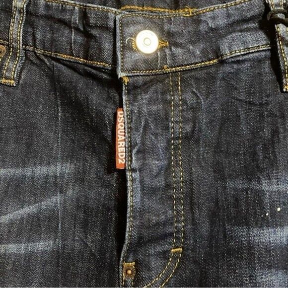 Dsquared2 Jeans Men’s 56 (US W36) Blue Paint Splatter Distressed Punk Rock NWT - Picture 5 of 11